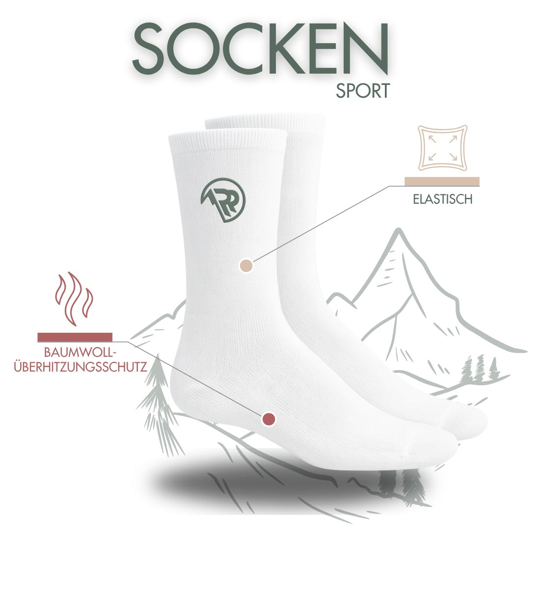Produktdetails Socken Weiß - Bock auf Berg | Sport Socken