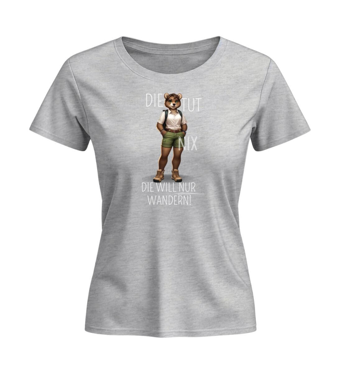 Die tut nix - Bär | Damen Premium Organic T-Shirt (Fitted) in Heather Grey von Rad&Rucksack
