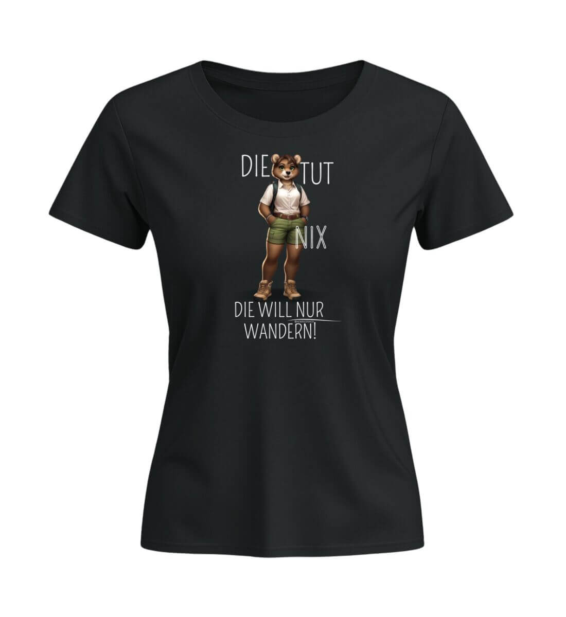 Die tut nix - Bär | Damen Premium Organic T-Shirt (Fitted) in Schwarz von Rad&Rucksack