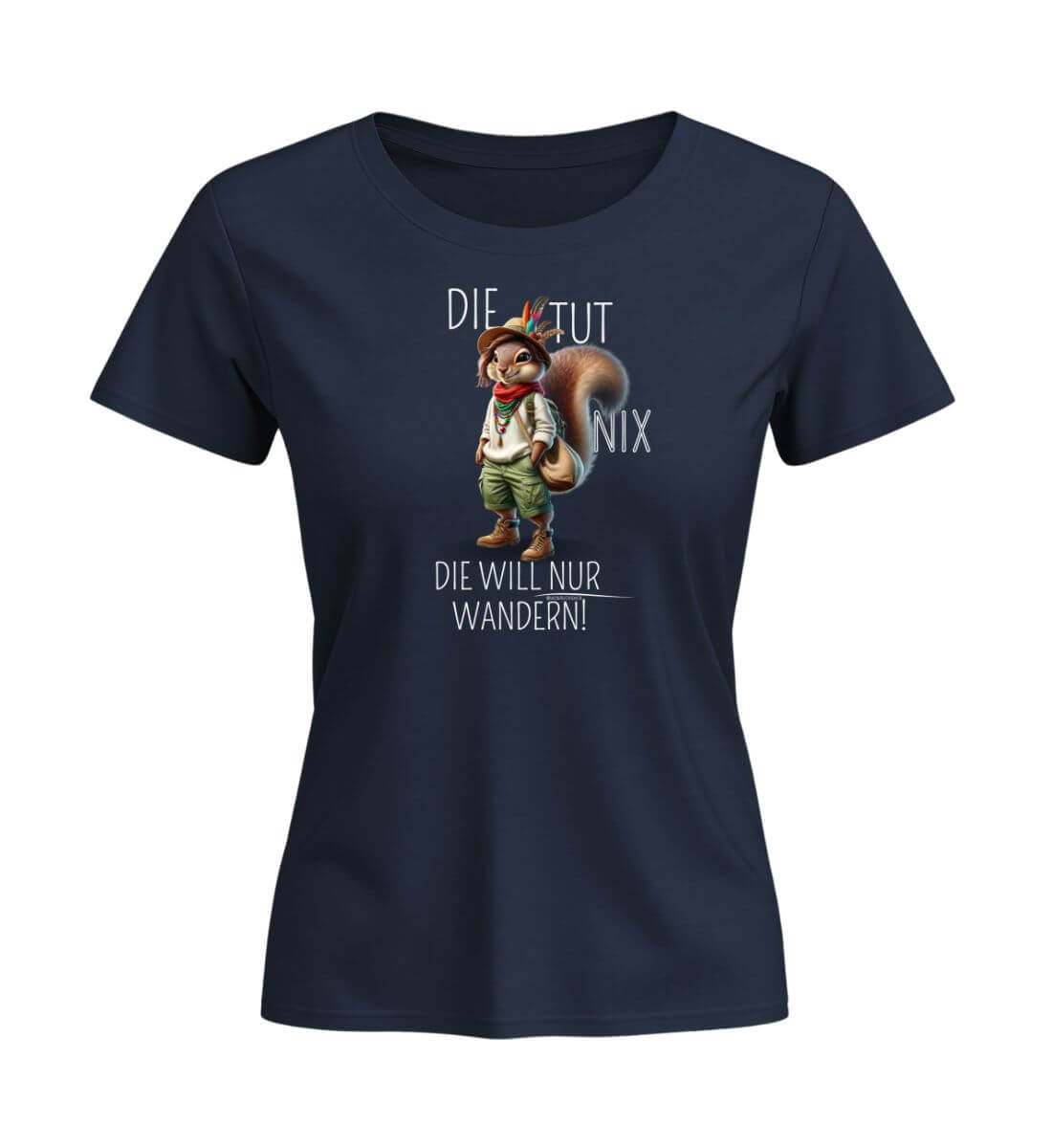 Die tut nix - Eichhörnchen | Damen Premium Organic T-Shirt (Fitted) in French Navy von Rad&Rucksack