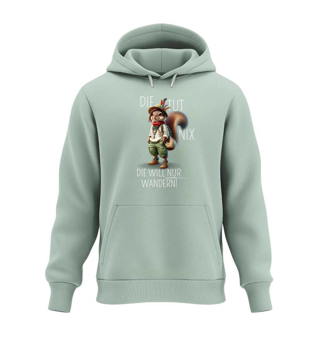 Die tut nix - Eichhörnchen | Unisex Organic Hoodie in Aloe von Rad&Rucksack