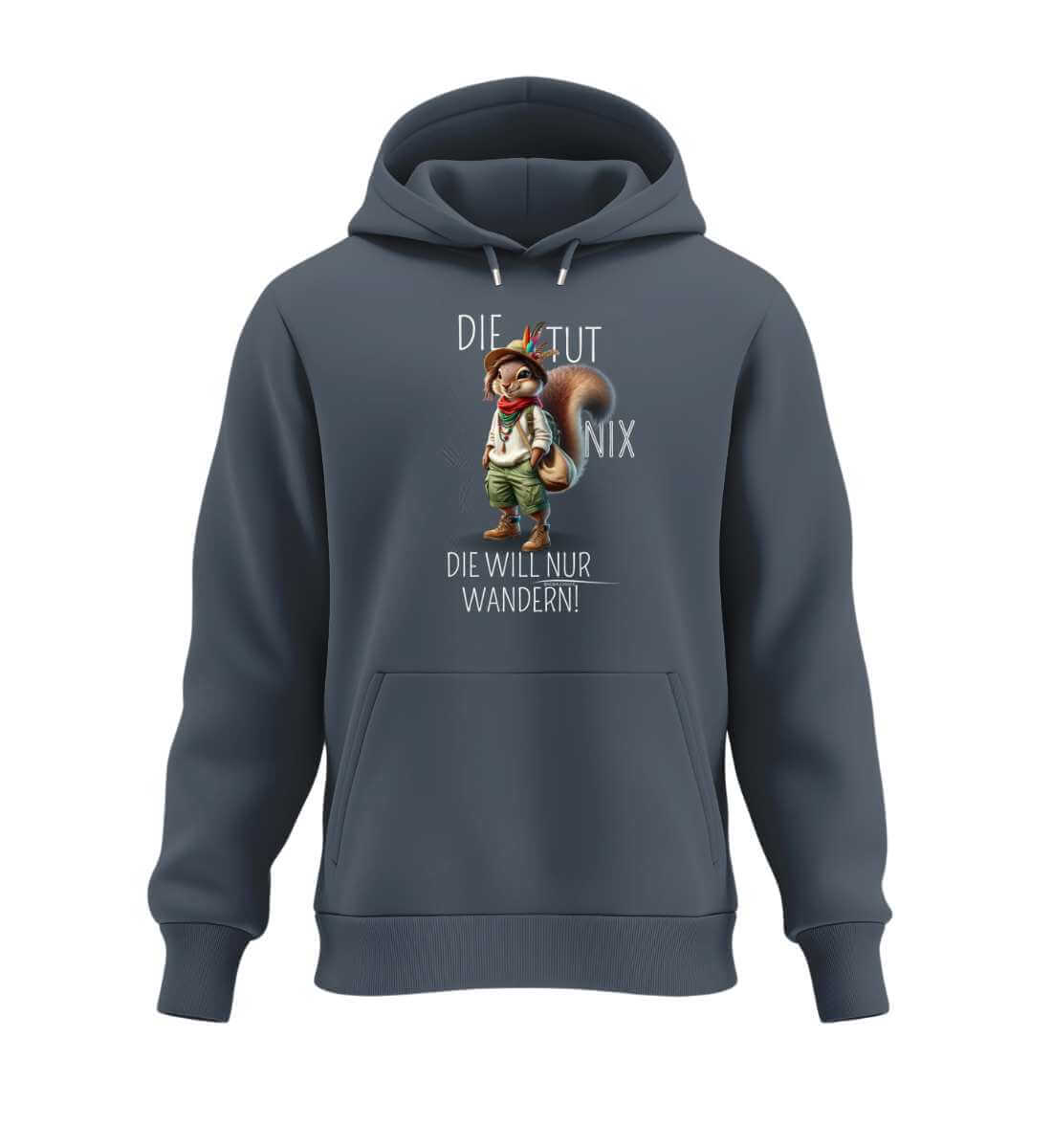 Die tut nix - Eichhörnchen | Unisex Organic Hoodie in India Ink Grey von Rad&Rucksack