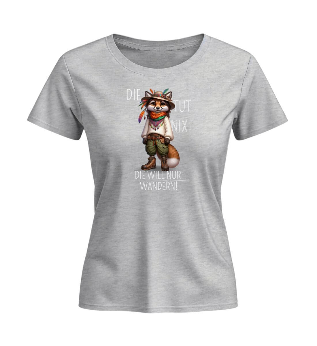 Die tut nix - Fuchs | Damen Premium Organic T-Shirt (Fitted) in Heather Grey von Rad&Rucksack
