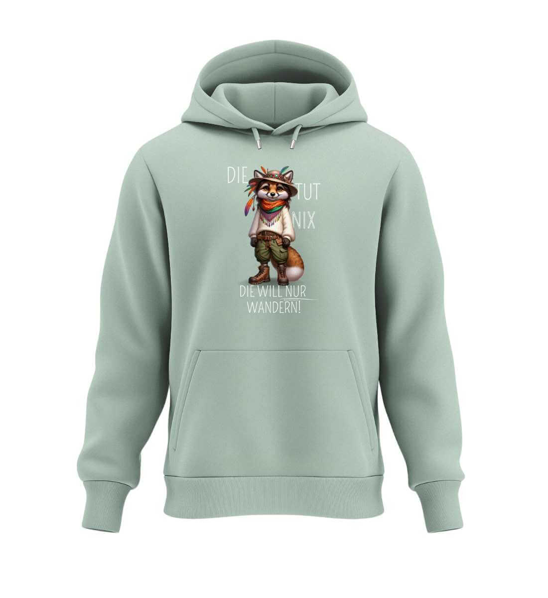 Die tut nix - Fuchs | Unisex Organic Hoodie in Aloe von Rad&Rucksack