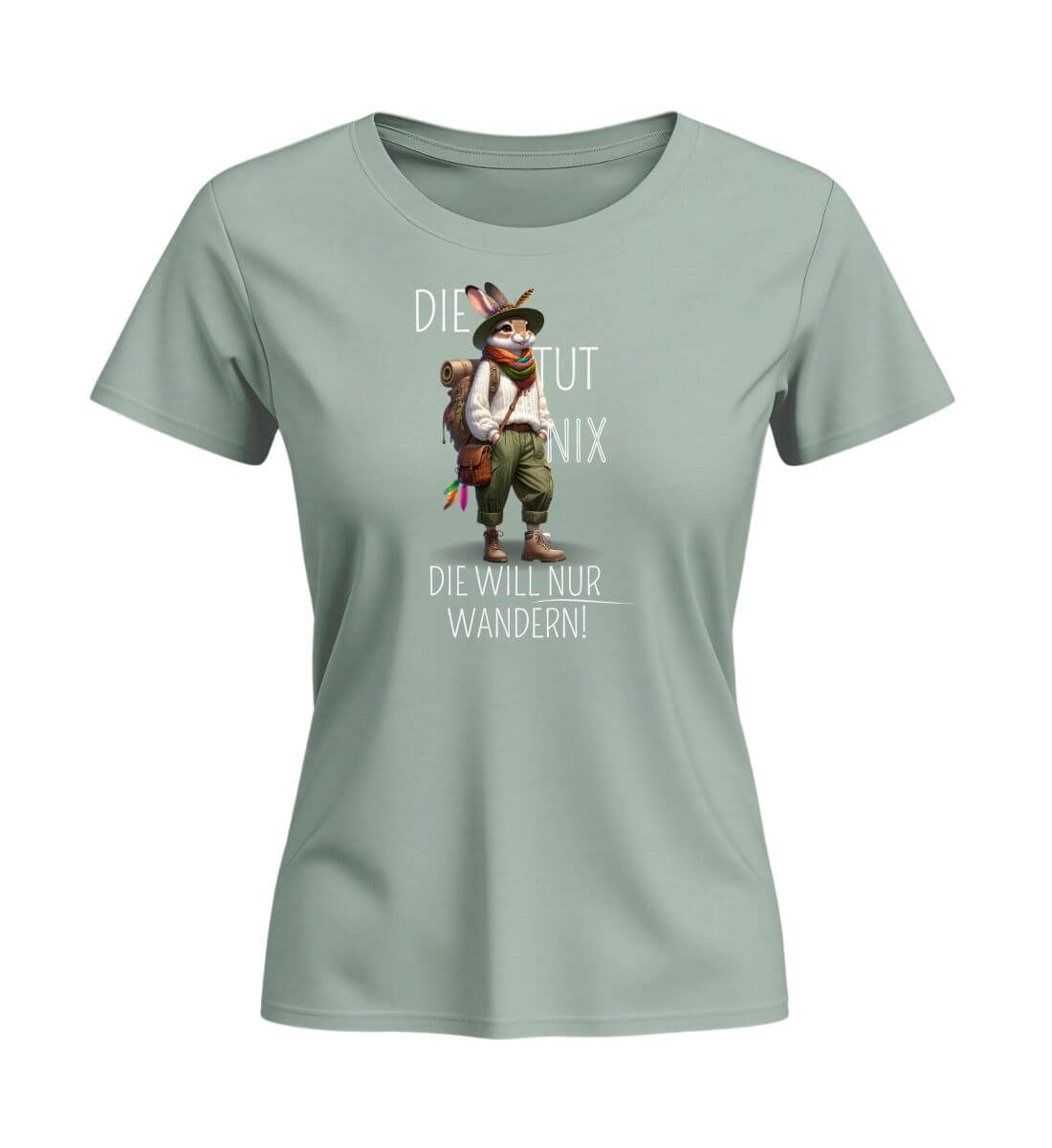 Die tut nix - Hase | Damen Premium Organic T-Shirt (Fitted) in Aloe von Rad&Rucksack