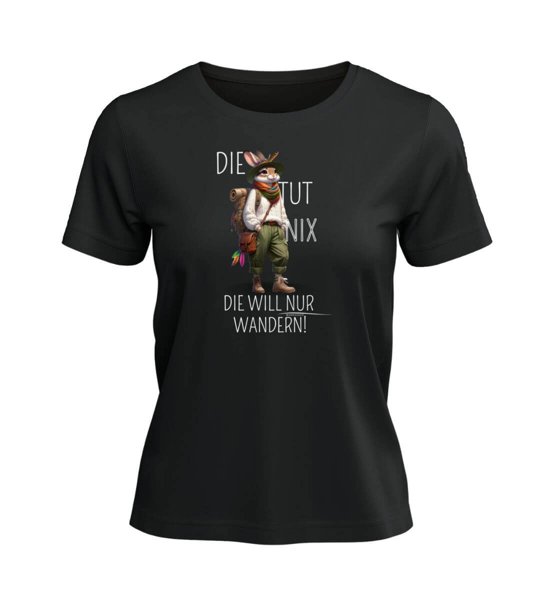 Die tut nix - Hase | Damen Premium Organic T-Shirt in Schwarz von Rad&Rucksack