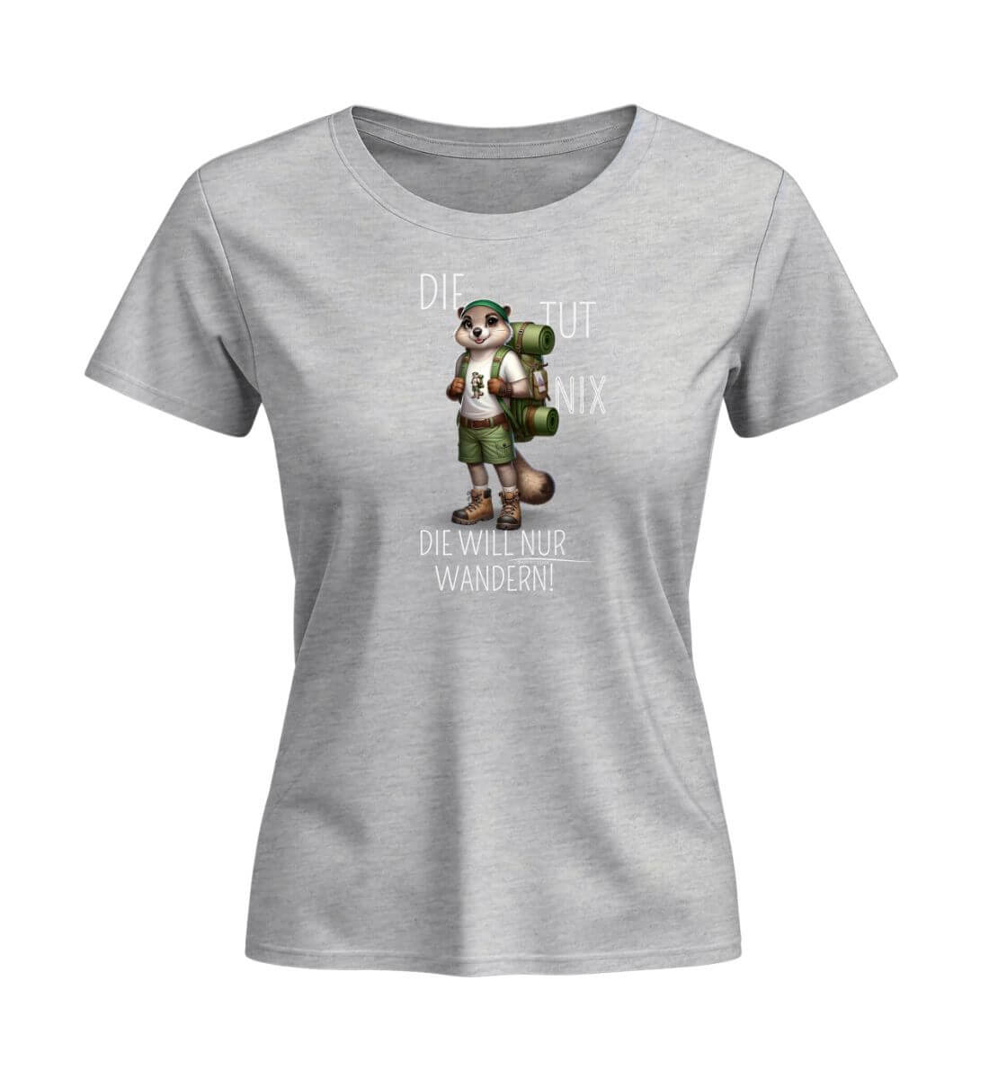 Die tut nix - Murmeltier | Damen Premium Organic T-Shirt (Fitted) in Heather Grey von Rad&Rucksack
