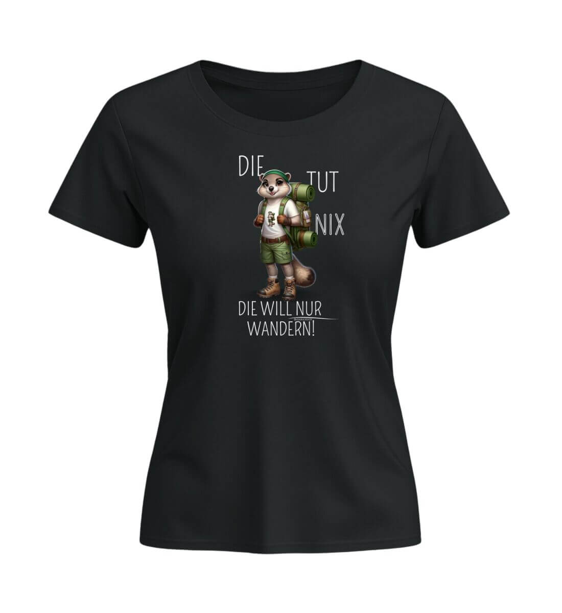 Die tut nix - Murmeltier | Damen Premium Organic T-Shirt (Fitted) in Schwarz von Rad&Rucksack