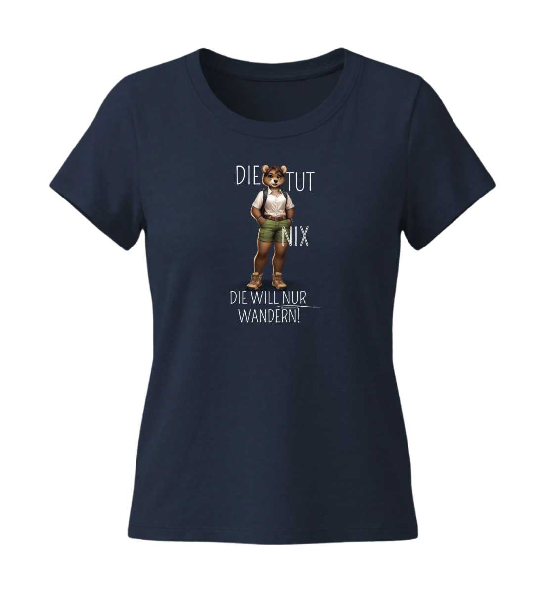 Die tut nix - Bär | Damen Premium Organic T-Shirt (Fitted) in French Navy von Rad&Rucksack