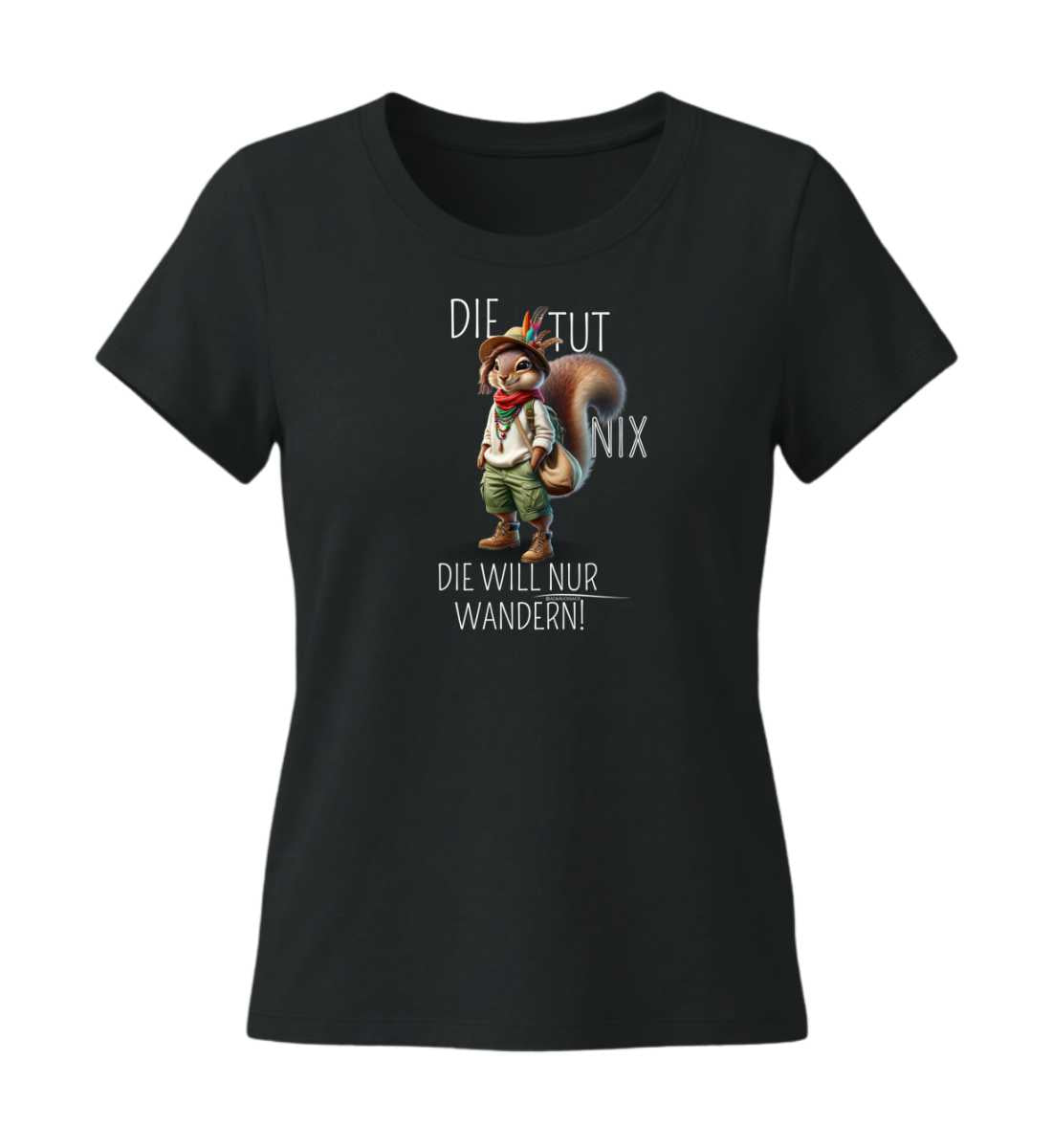 Die tut nix - Eichhörnchen | Damen Premium Organic T-Shirt (Fitted) in Black von Rad&Rucksack