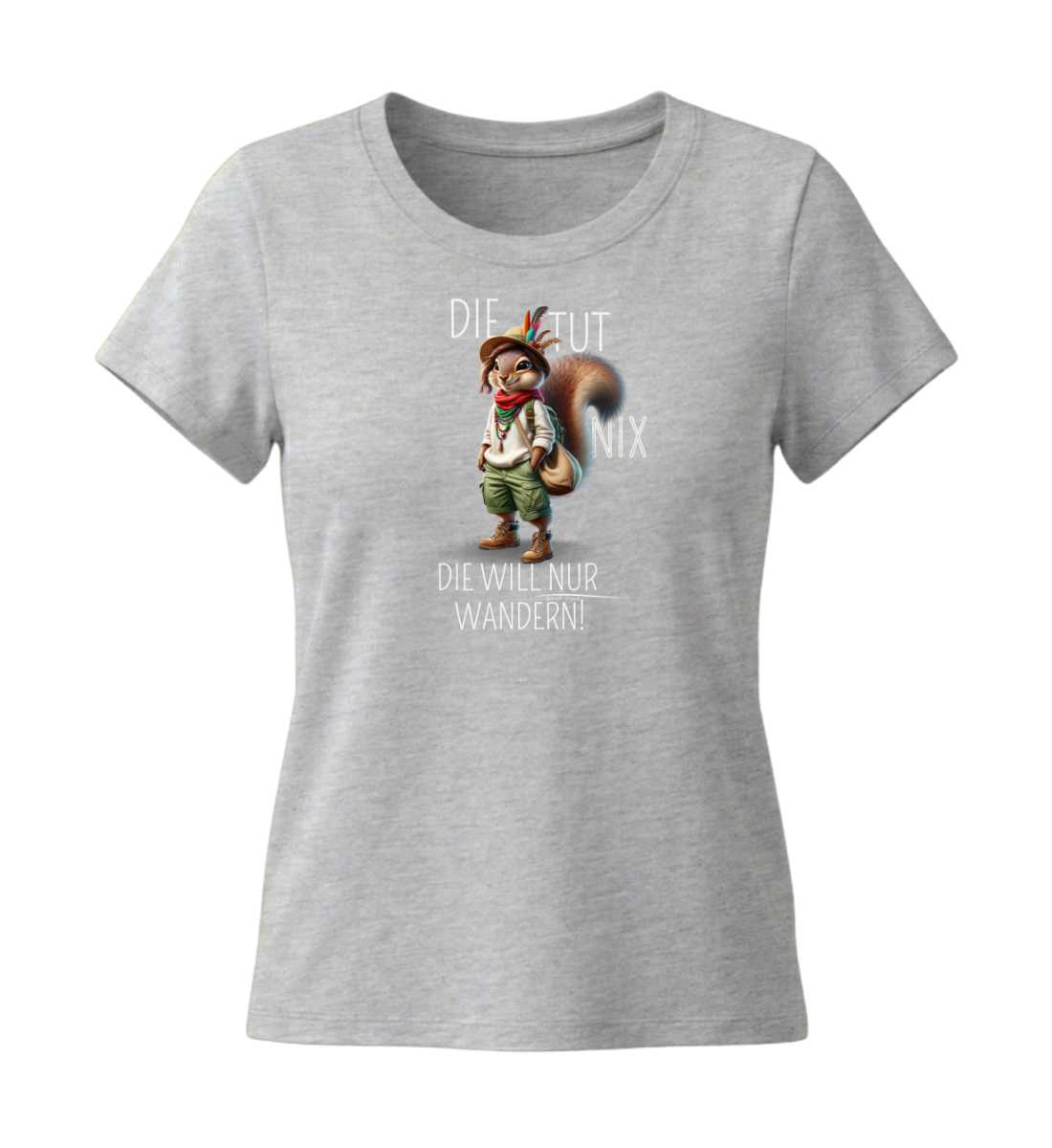 Die tut nix - Eichhörnchen | Damen Premium Organic T-Shirt (Fitted) in Heather Grey von Rad&Rucksack