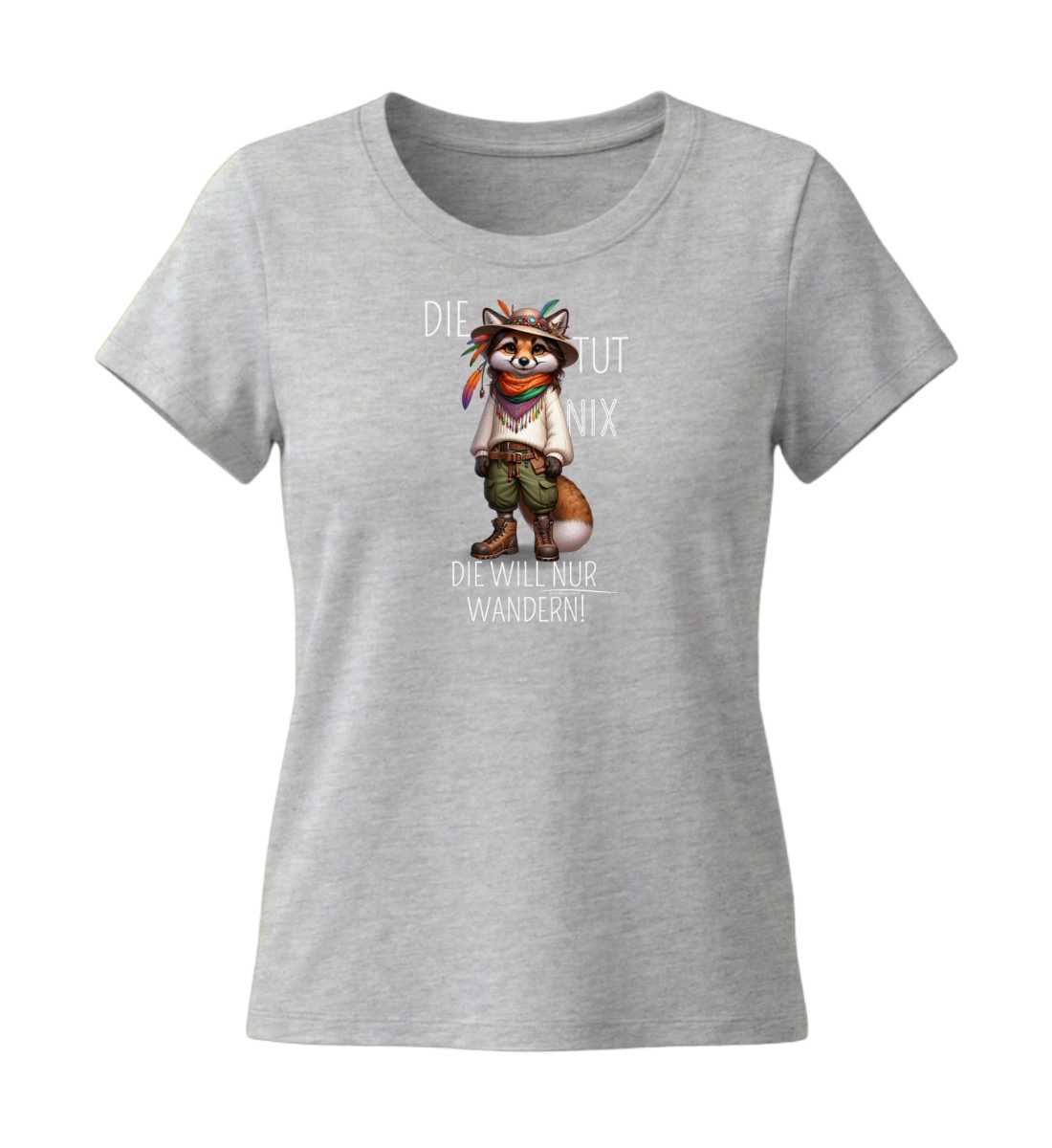 Die tut nix - Fuchs | Damen Premium Organic T-Shirt (Fitted) in Heather Grey von Rad&Rucksack