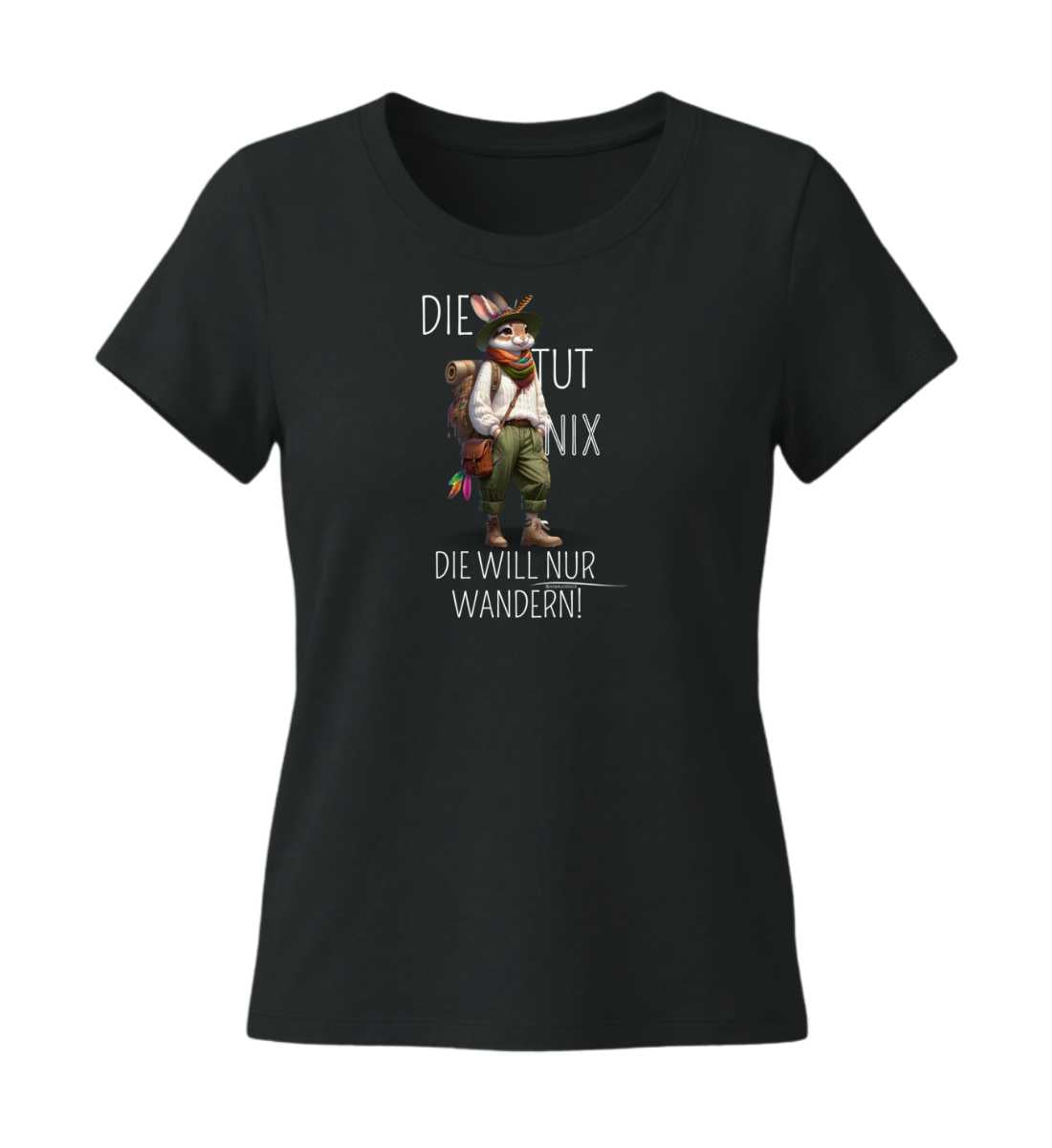 Die tut nix - Hase | Damen Premium Organic T-Shirt (Fitted) in Black von Rad&Rucksack