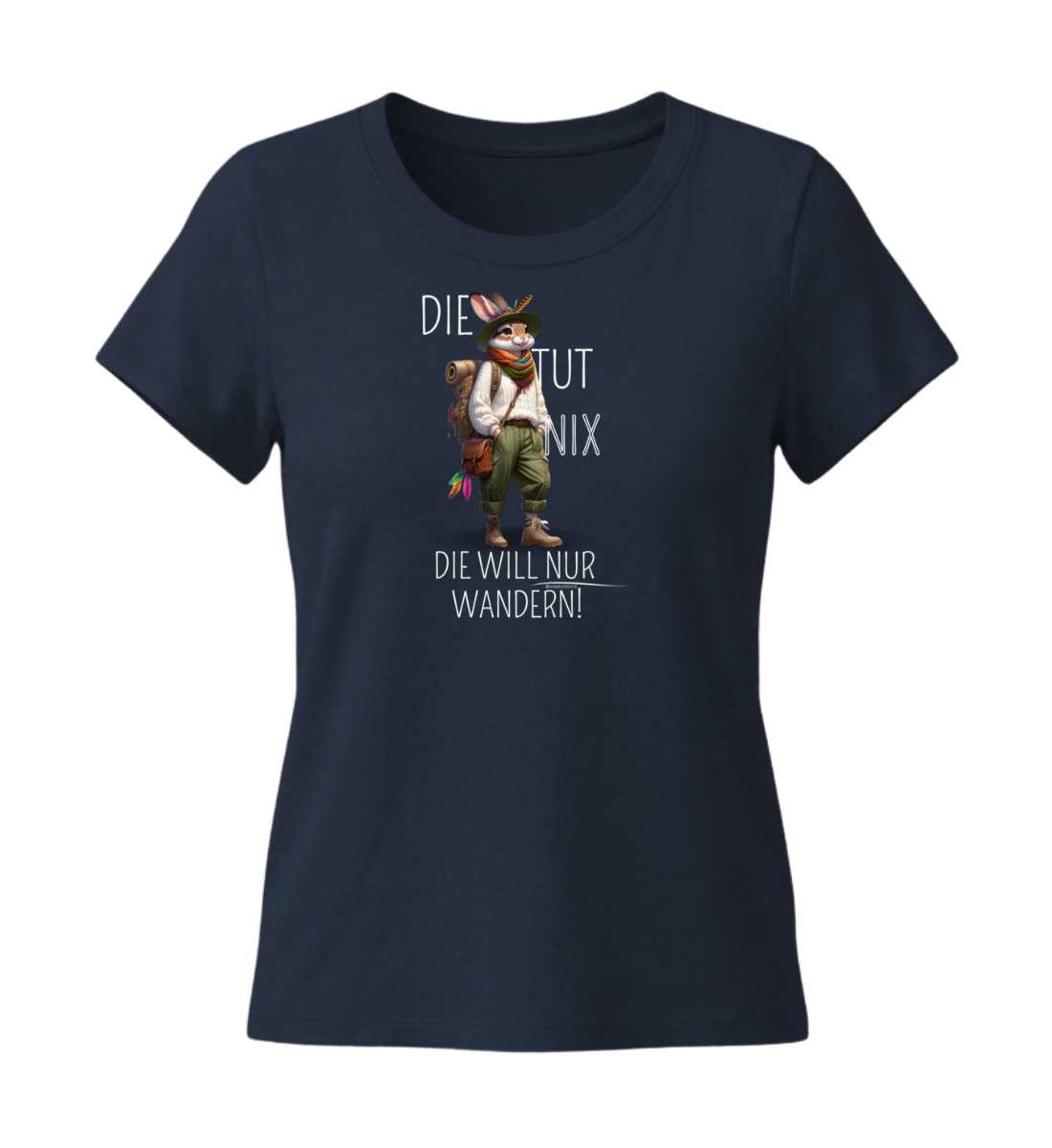 Die tut nix - Hase | Damen Premium Organic T-Shirt (Fitted) in French Navy von Rad&Rucksack