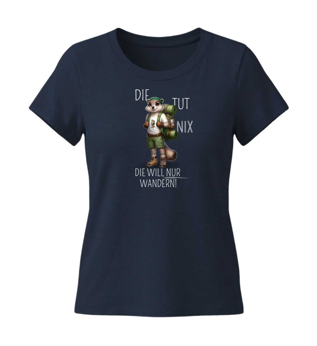 Die tut nix - Murmeltier | Damen Premium Organic T-Shirt (Fitted) in French Navy von Rad&Rucksack