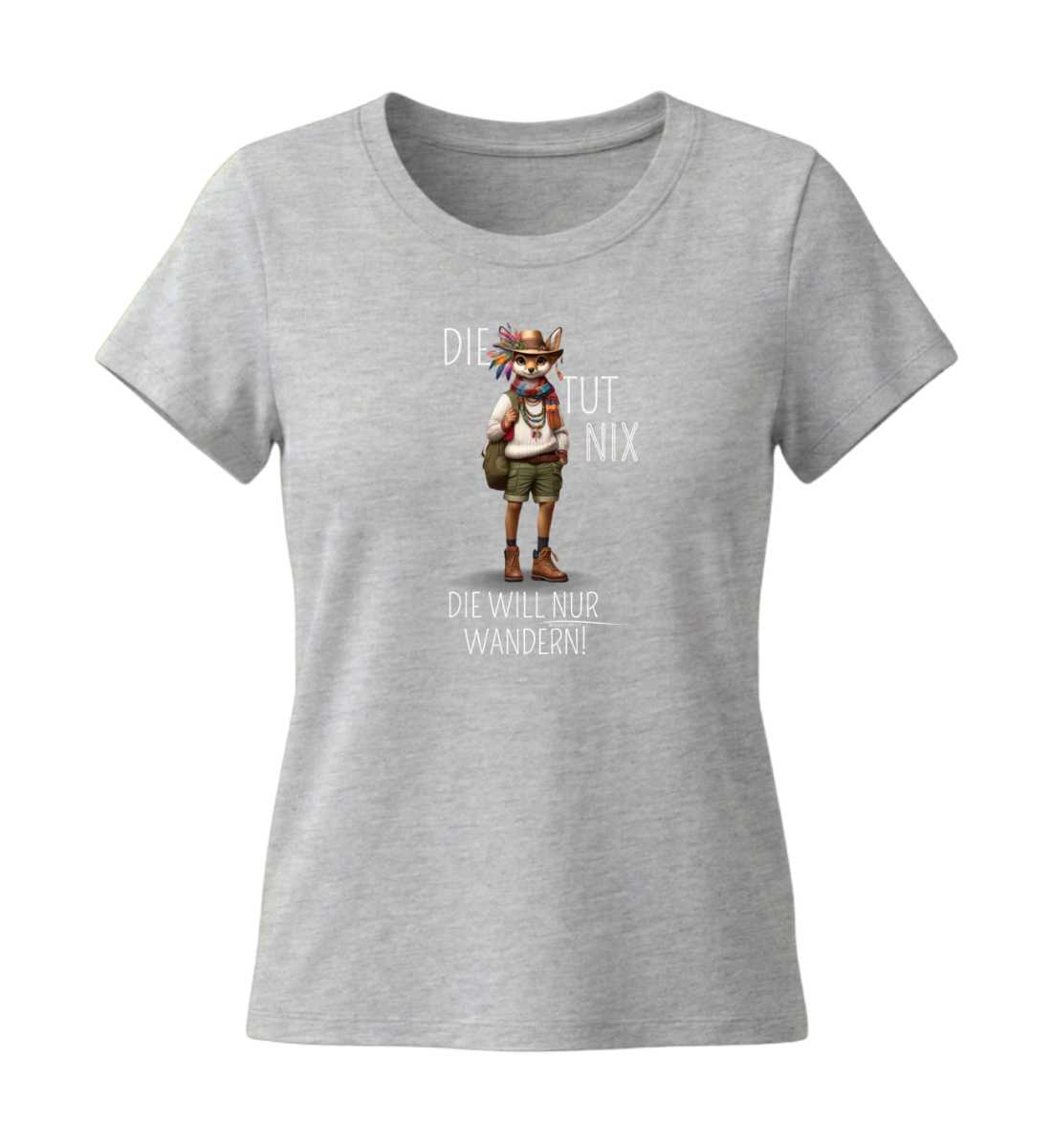 Die tut nix - Reh | Damen Premium Organic T-Shirt (Fitted) in Heather Grey von Rad&Rucksack