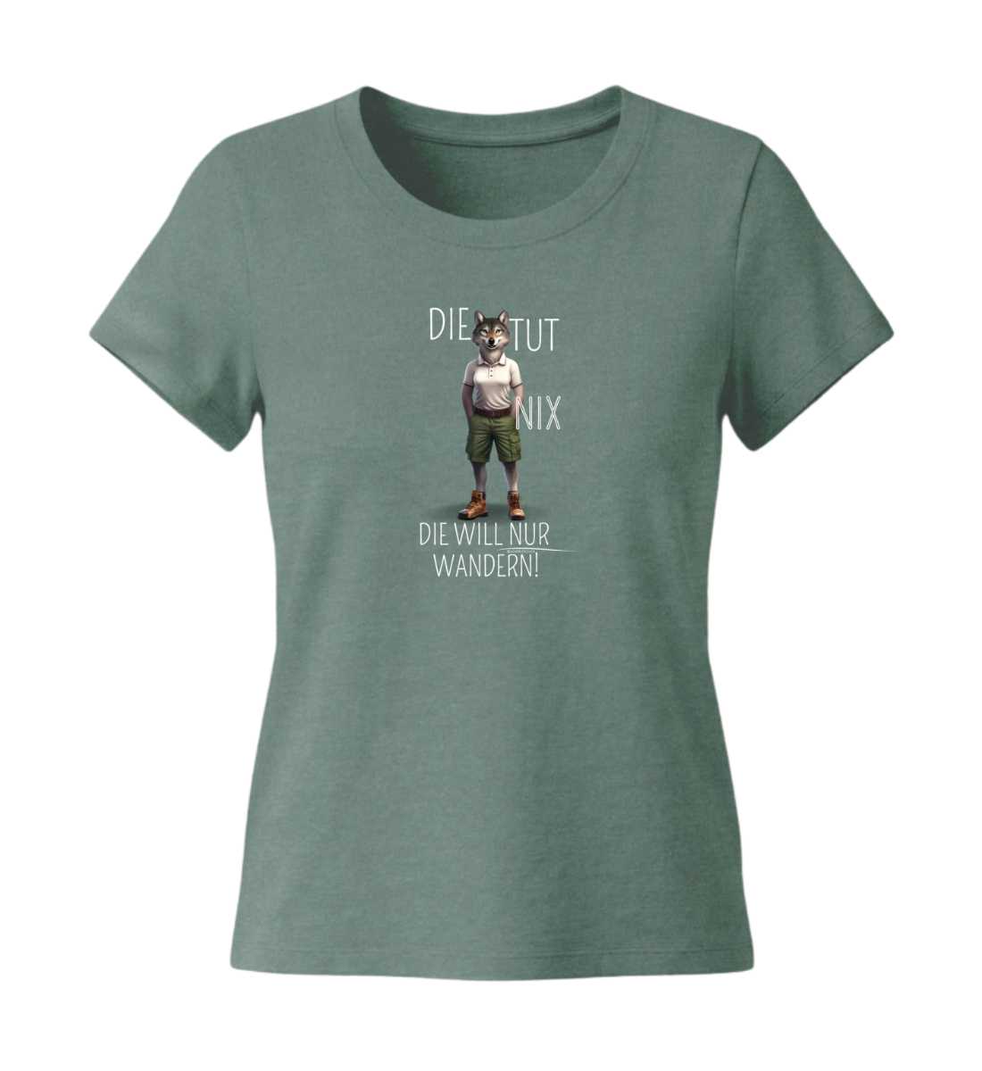 Die tut nix - Wolf | Damen Premium Organic T-Shirt (Fitted) in Green Bay von Rad&Rucksack