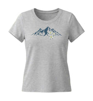 Edelweiß T-Shirt Damen Grau-Melange (Heather Grey) – Produktbild (155 g/m² Bio-Baumwolle, tailliert) von Rad&Rucksack