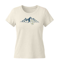 Edelweiß T-Shirt Damen Naturweiß (Natural Raw) – Produktbild (155 g/m² Bio-Baumwolle, tailliert) von Rad&Rucksack