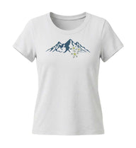 Edelweiß T-Shirt Damen Weiß (White) – Produktbild (155 g/m² Bio-Baumwolle, tailliert) von Rad&Rucksack