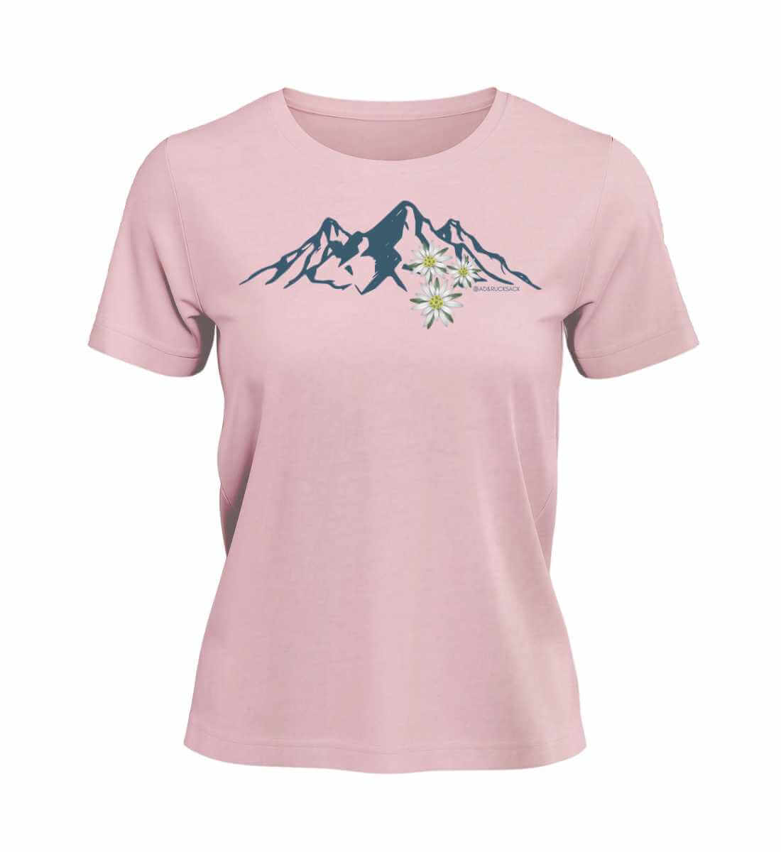 Edelweiß | Damen Premium Organic T-Shirt in Cotton Pink von Rad&Rucksack