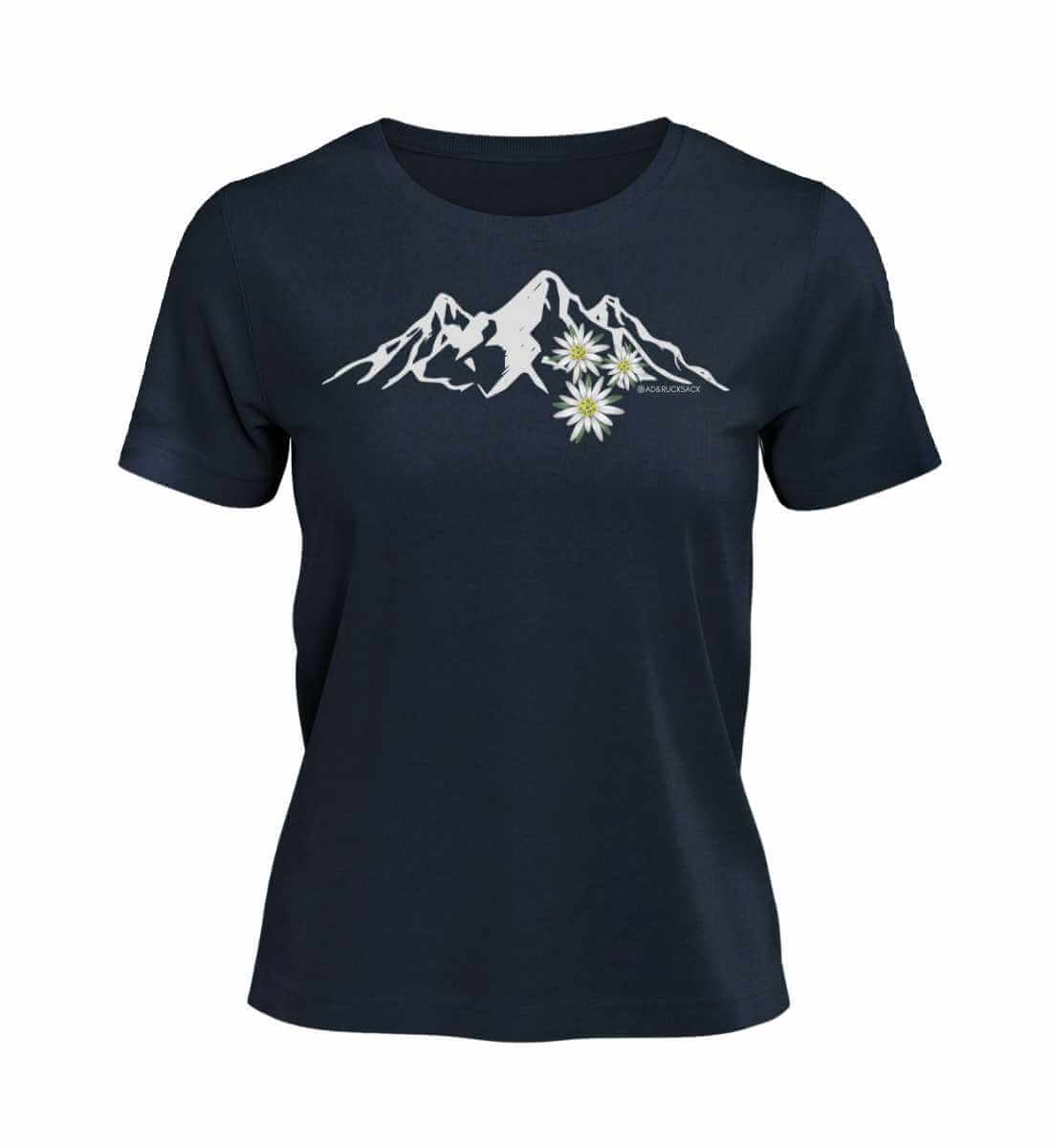 Edelweiß | Damen Premium Organic T-Shirt in French Navy von Rad&Rucksack