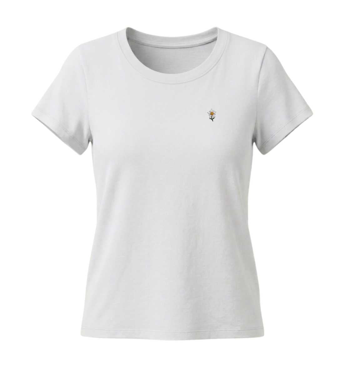 Edelweiß Stick | Damen Premium Organic T-Shirt (Fitted) in White von Rad&Rucksack