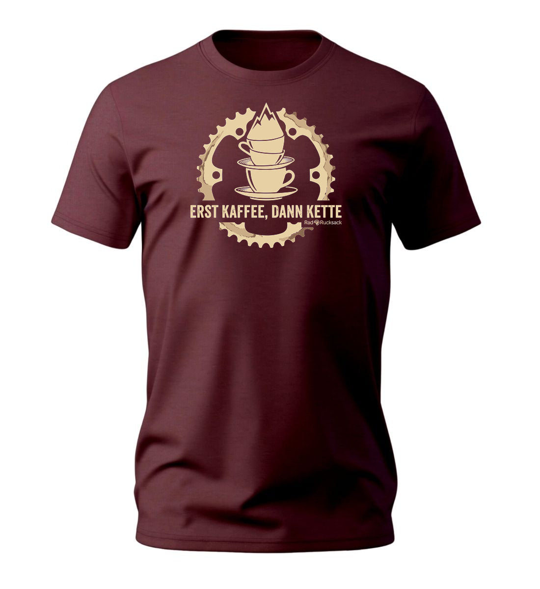 Erst Kaffee, dann Kette | Herren Premium Organic T-Shirt in Burgundy von Rad&Rucksack