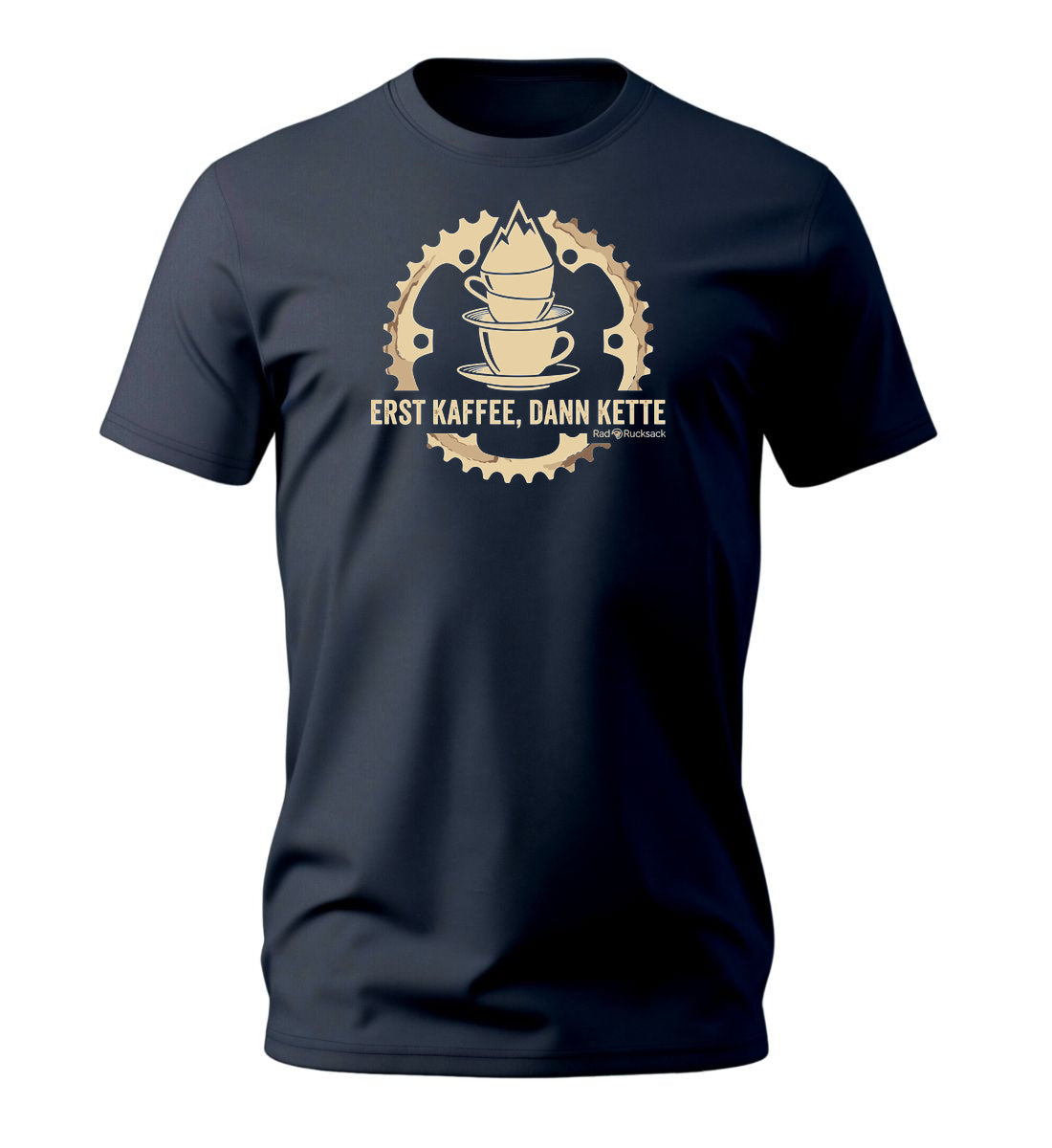 Erst Kaffee, dann Kette | Herren Premium Organic T-Shirt in French Navy von Rad&Rucksack