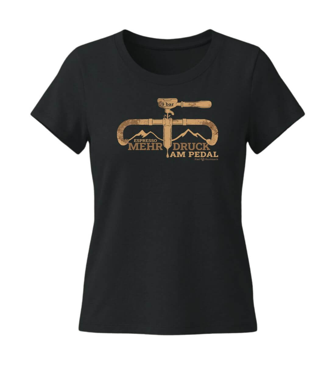 Espresso 9 bar | Damen Premium Organic T-Shirt (Fitted) in Black von Rad&Rucksack