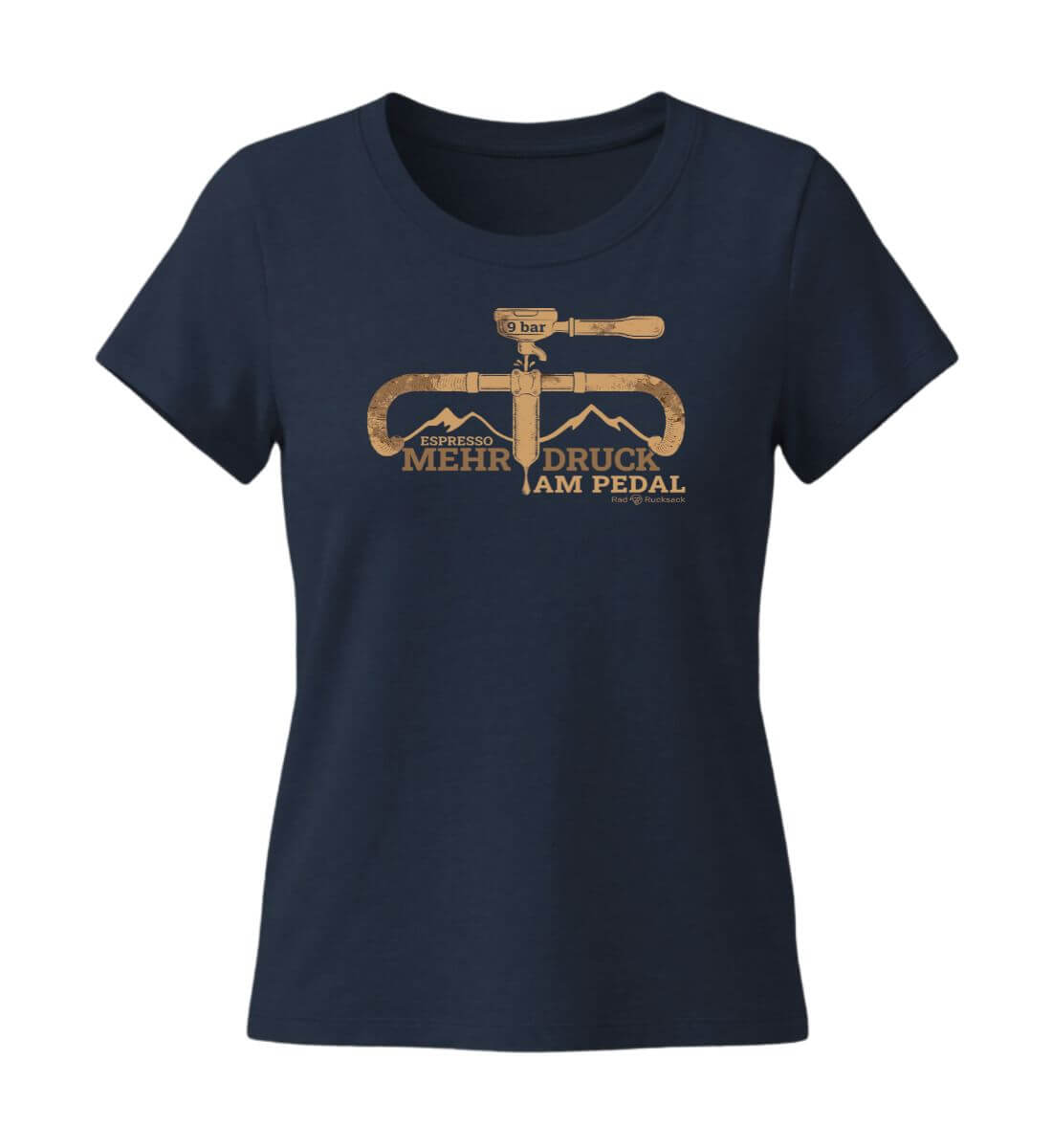 Espresso 9 bar | Damen Premium Organic T-Shirt (Fitted) in French Navy von Rad&Rucksack