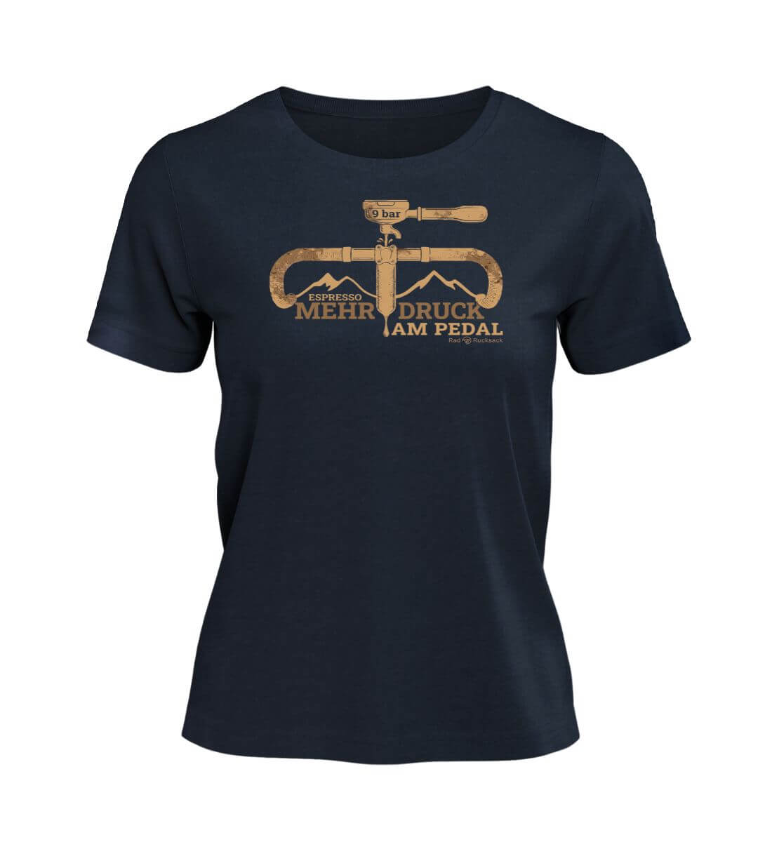 Espresso 9 bar | Damen Premium Organic T-Shirt in French Navy von Rad&Rucksack
