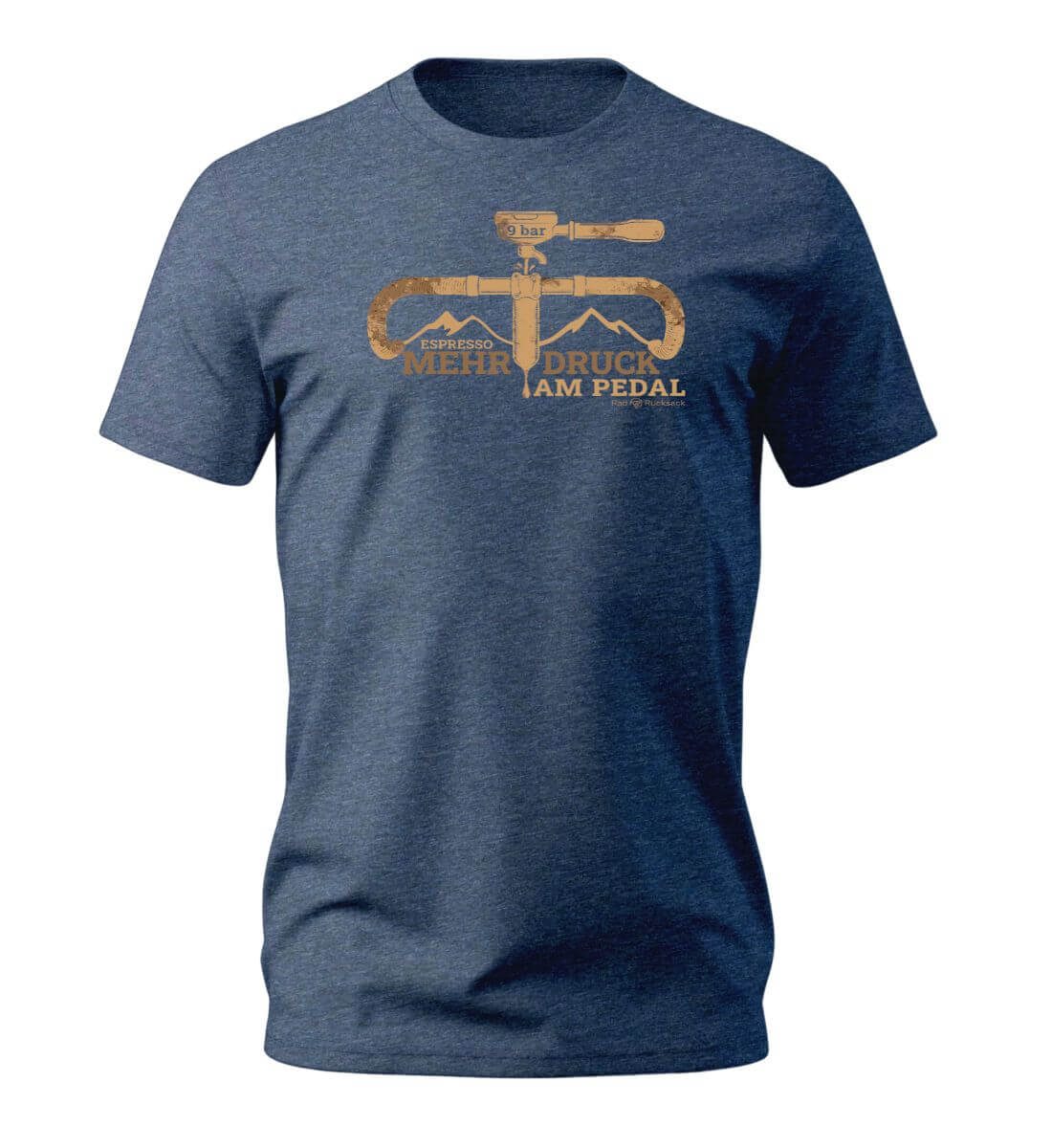 Espresso 9 bar | Herren Premium Organic T-Shirt in Dark Heather Blue von Rad&Rucksack