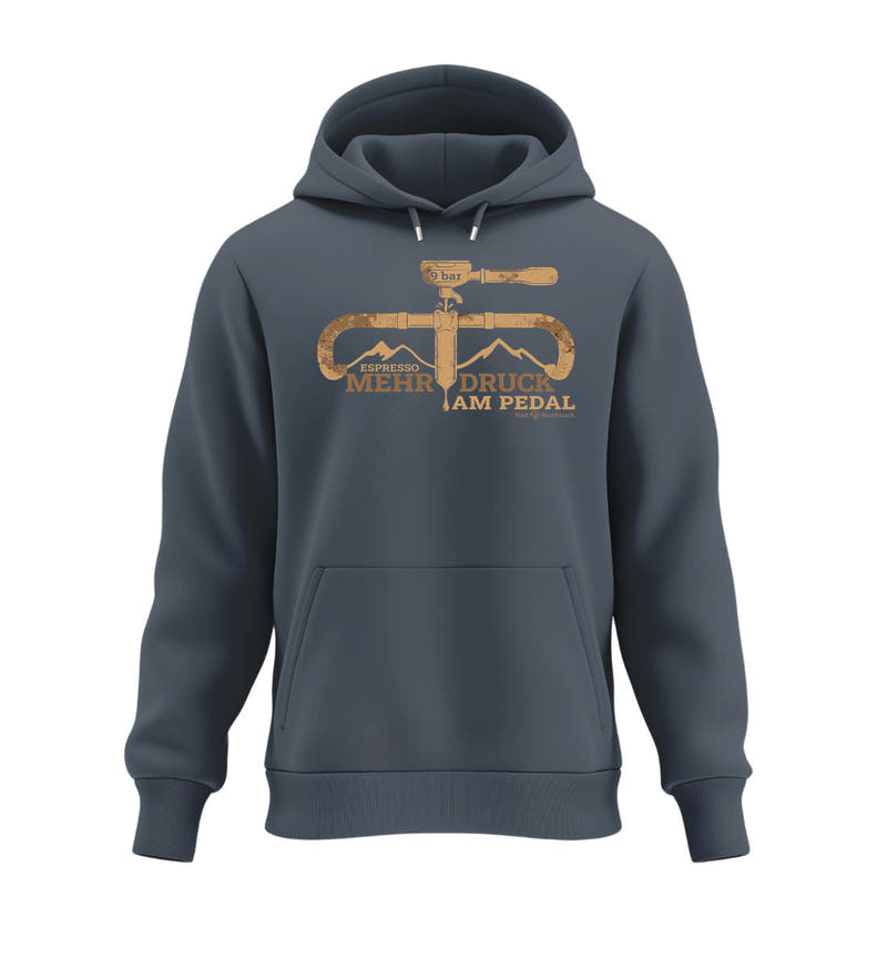 Espresso 9 bar | Unisex Organic Hoodie in India Ink Grey von Rad&Rucksack