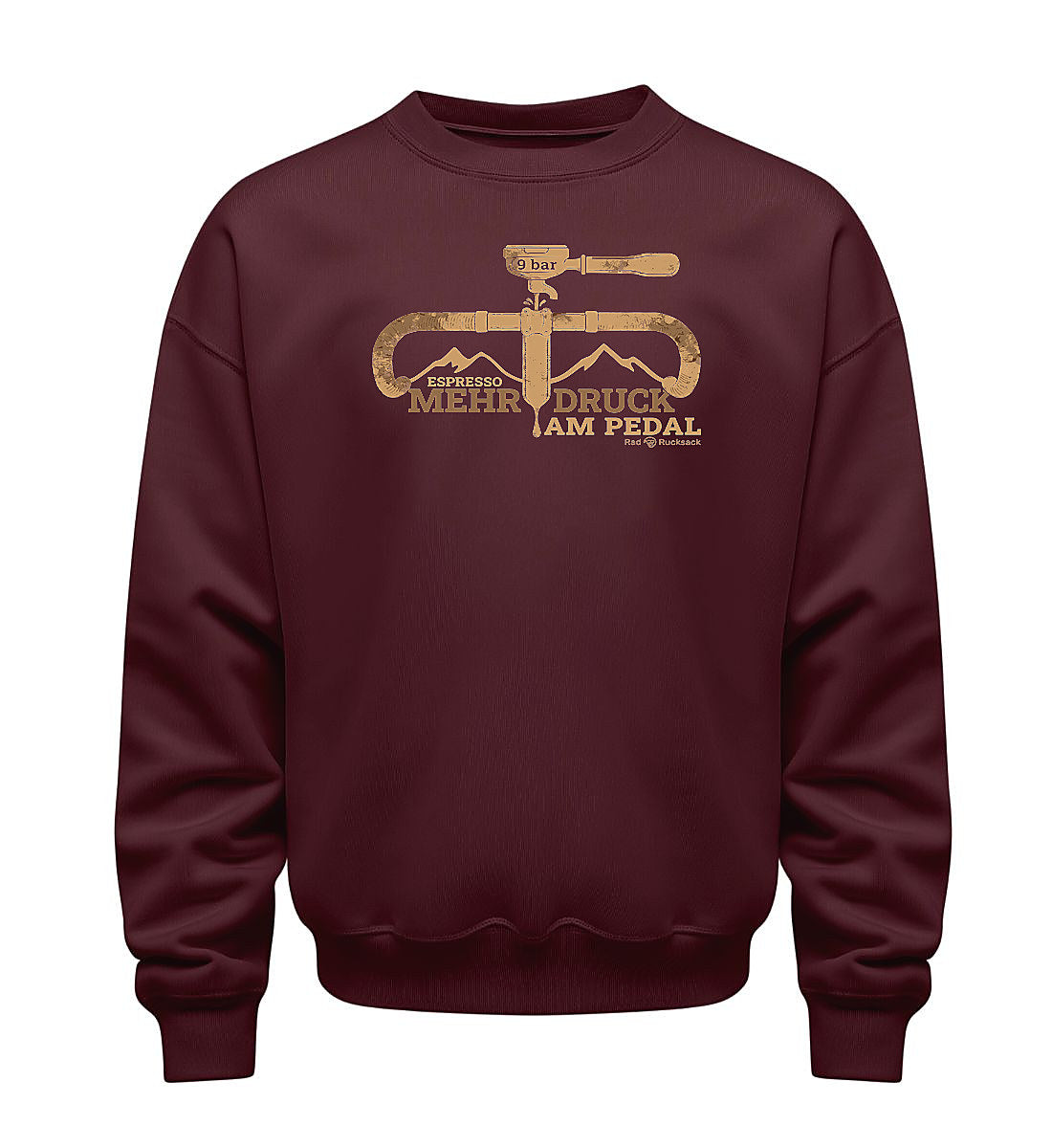 Espresso 9 bar | Unisex Organic Pullover in Burgundy von Rad&Rucksack