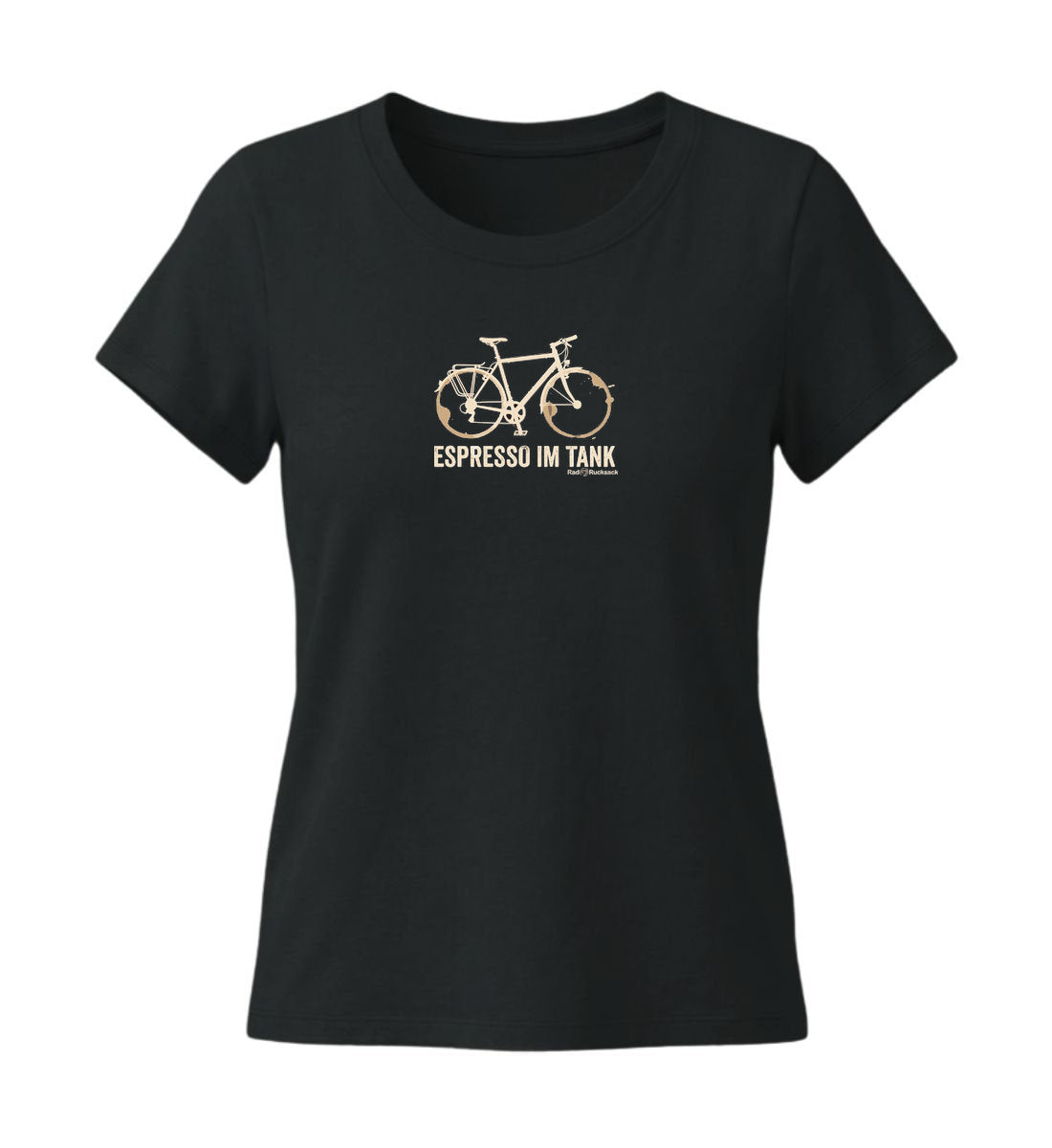 Espresso Tour | Damen Premium Organic T-Shirt (Fitted) in Black von Rad&Rucksack