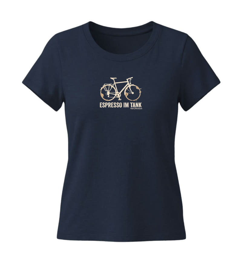Espresso Tour | Damen Premium Organic T-Shirt (Fitted) in French Navy von Rad&Rucksack