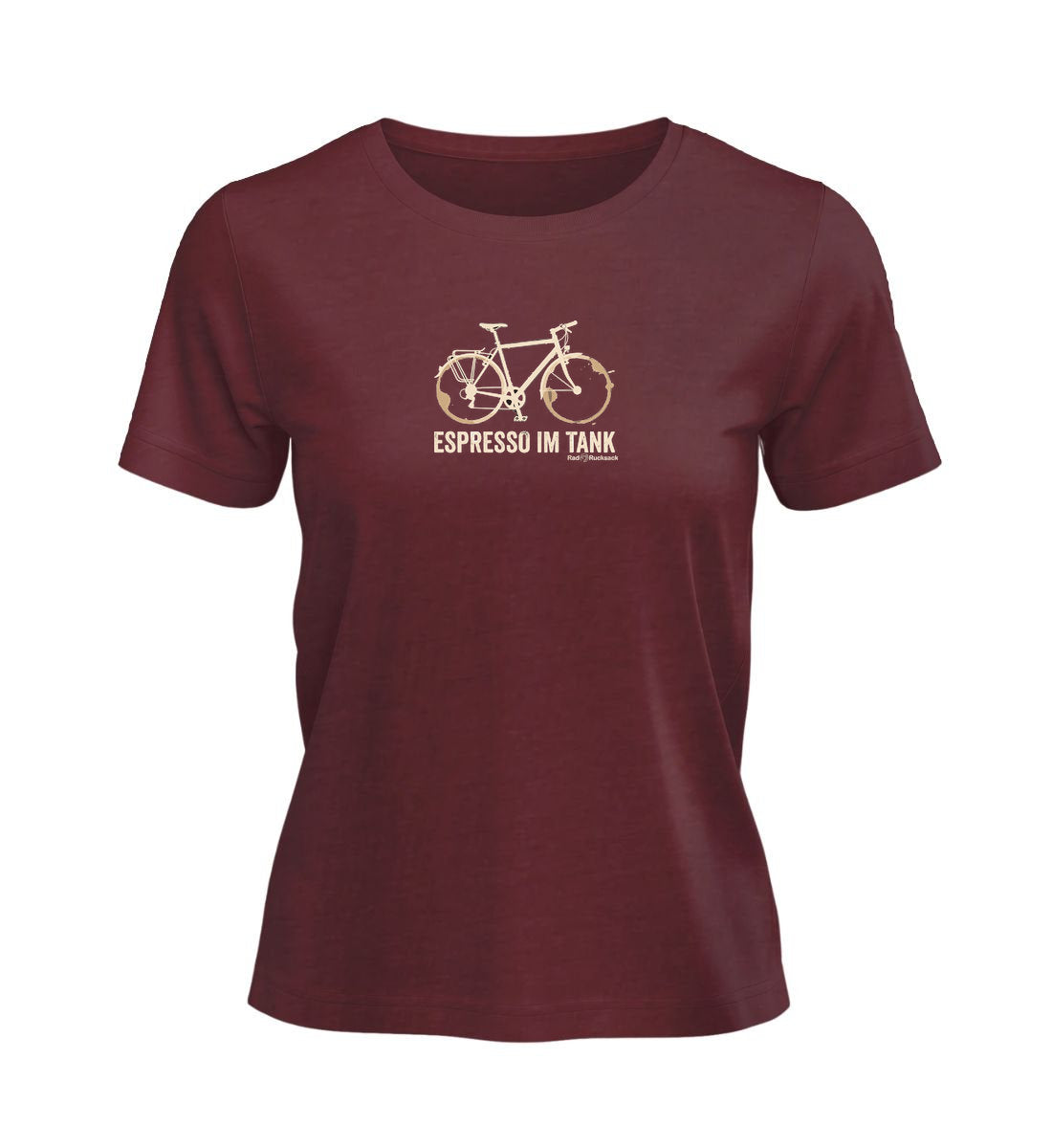 Espresso Tour | Damen Premium Organic T-Shirt in Burgundy von Rad&Rucksack