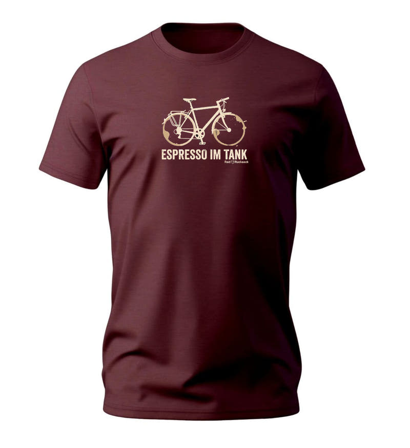 Espresso Tour | Herren Premium Organic T-Shirt in Burgundy von Rad&Rucksack