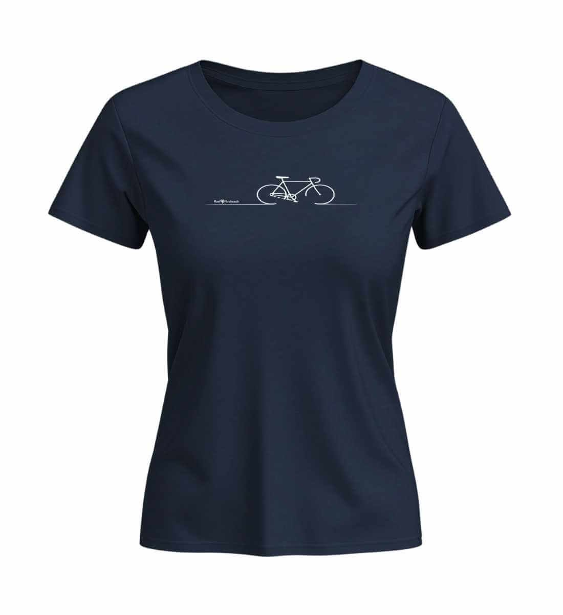 Fahrrad Bike | Damen Premium Organic T-Shirt (Fitted) in French Navy von Rad&Rucksack