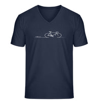 Outdoor V-Neck T-Shirt Fahrrad Bike Herren in Dunkelblau (French Navy) – Produktbild (100% Bio-Baumwolle) von Rad&Rucksack