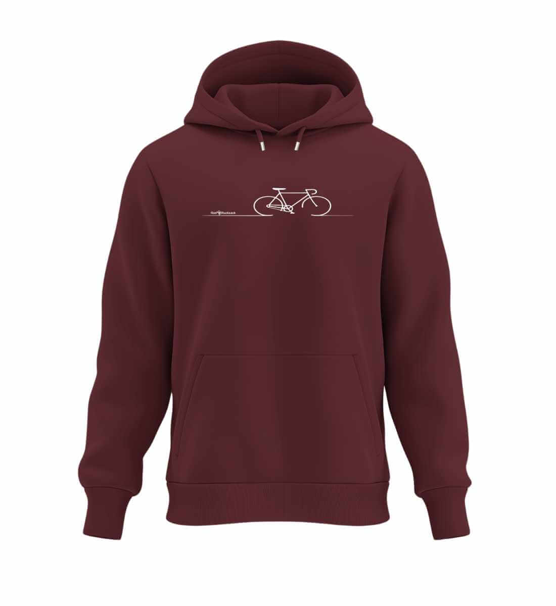 Fahrrad Bike | Unisex Organic Hoodie in Burgundy von Rad&Rucksack