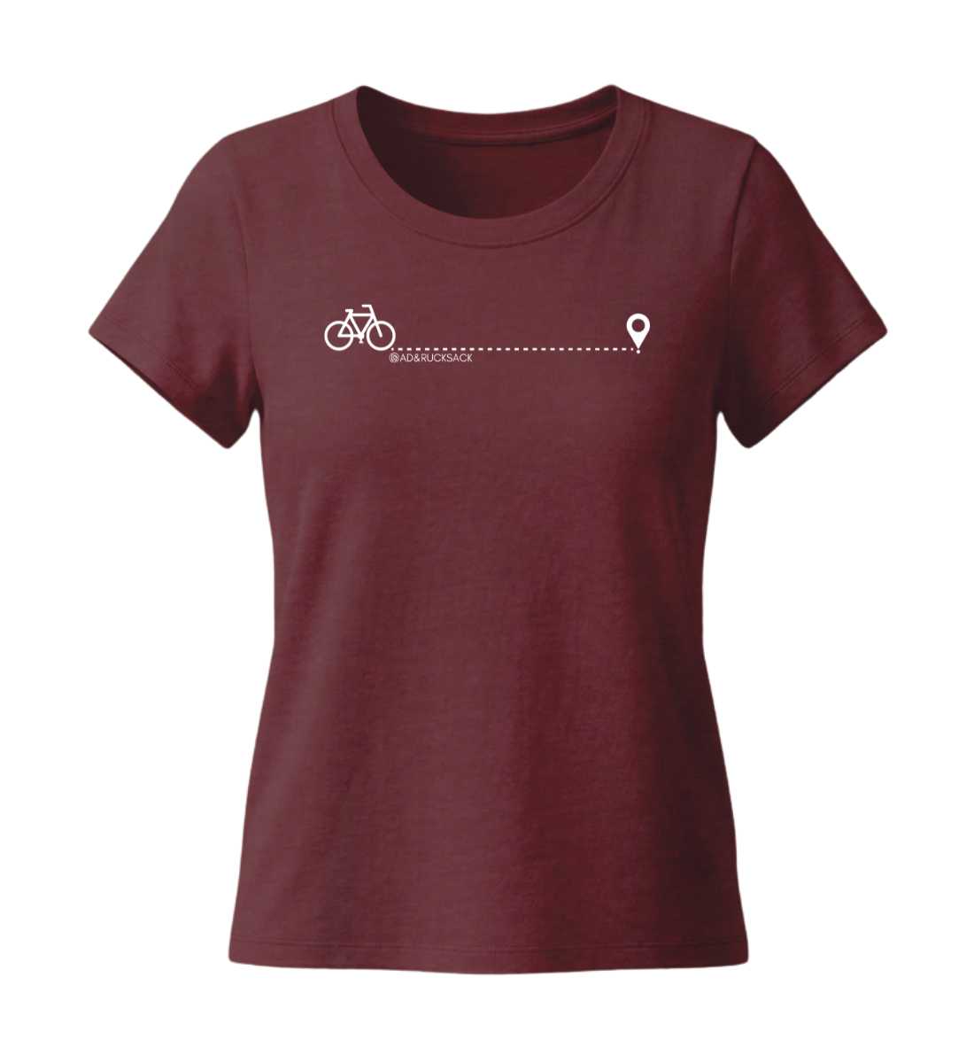 Fahrrad | Damen Premium Organic T-Shirt (Fitted) in Burgundy von Rad&Rucksack