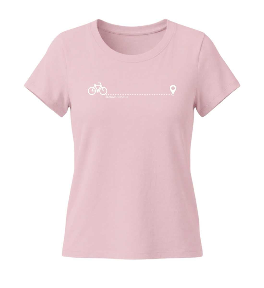 Fahrrad | Damen Premium Organic T-Shirt (Fitted) in Cotton Pink von Rad&Rucksack