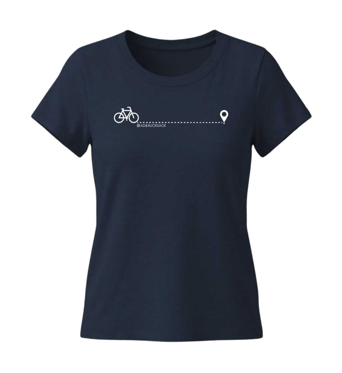Fahrrad | Damen Premium Organic T-Shirt (Fitted) in French Navy von Rad&Rucksack