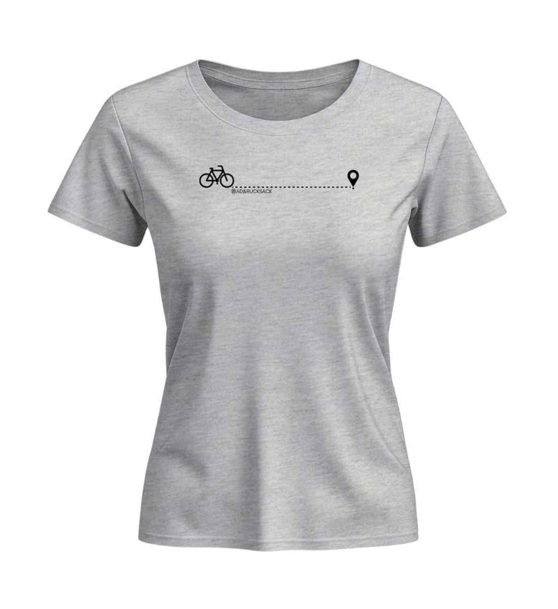 Fahrrad | Damen Premium Organic T-Shirt (Fitted) in Heather Grey von Rad&Rucksack