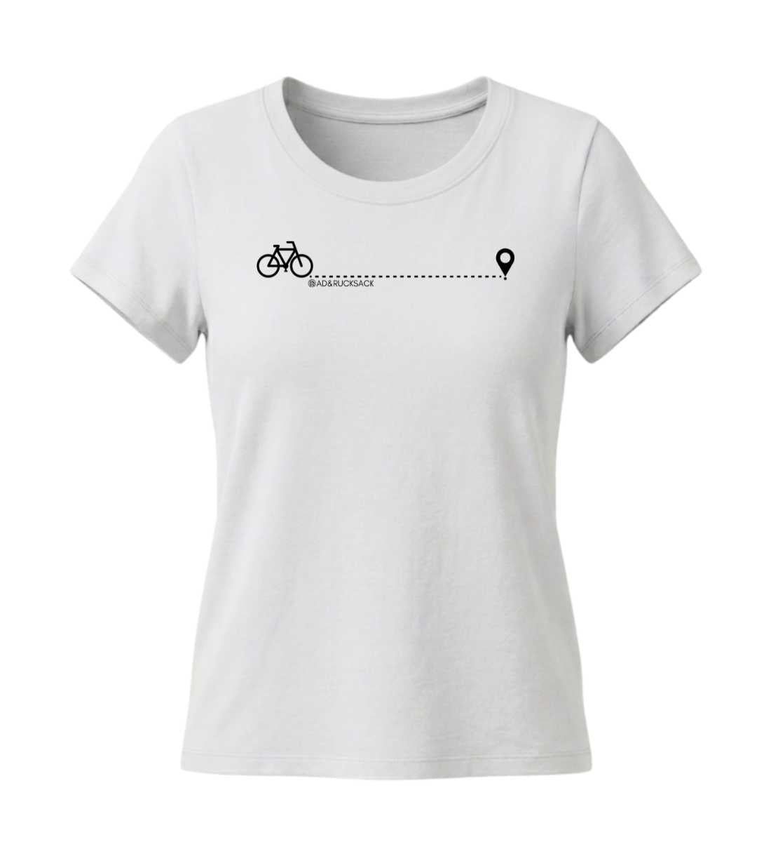 Fahrrad | Damen Premium Organic T-Shirt (Fitted) in White von Rad&Rucksack