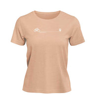 Fahrrad T-Shirt Damen Pfirsich-Rosa (Fraiche Peche) – Produktbild (100% Bio-Baumwolle) von Rad&Rucksack