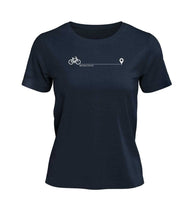 Fahrrad T-Shirt Damen Dunkelblau (French Navy) – Produktbild (100% Bio-Baumwolle) von Rad&Rucksack