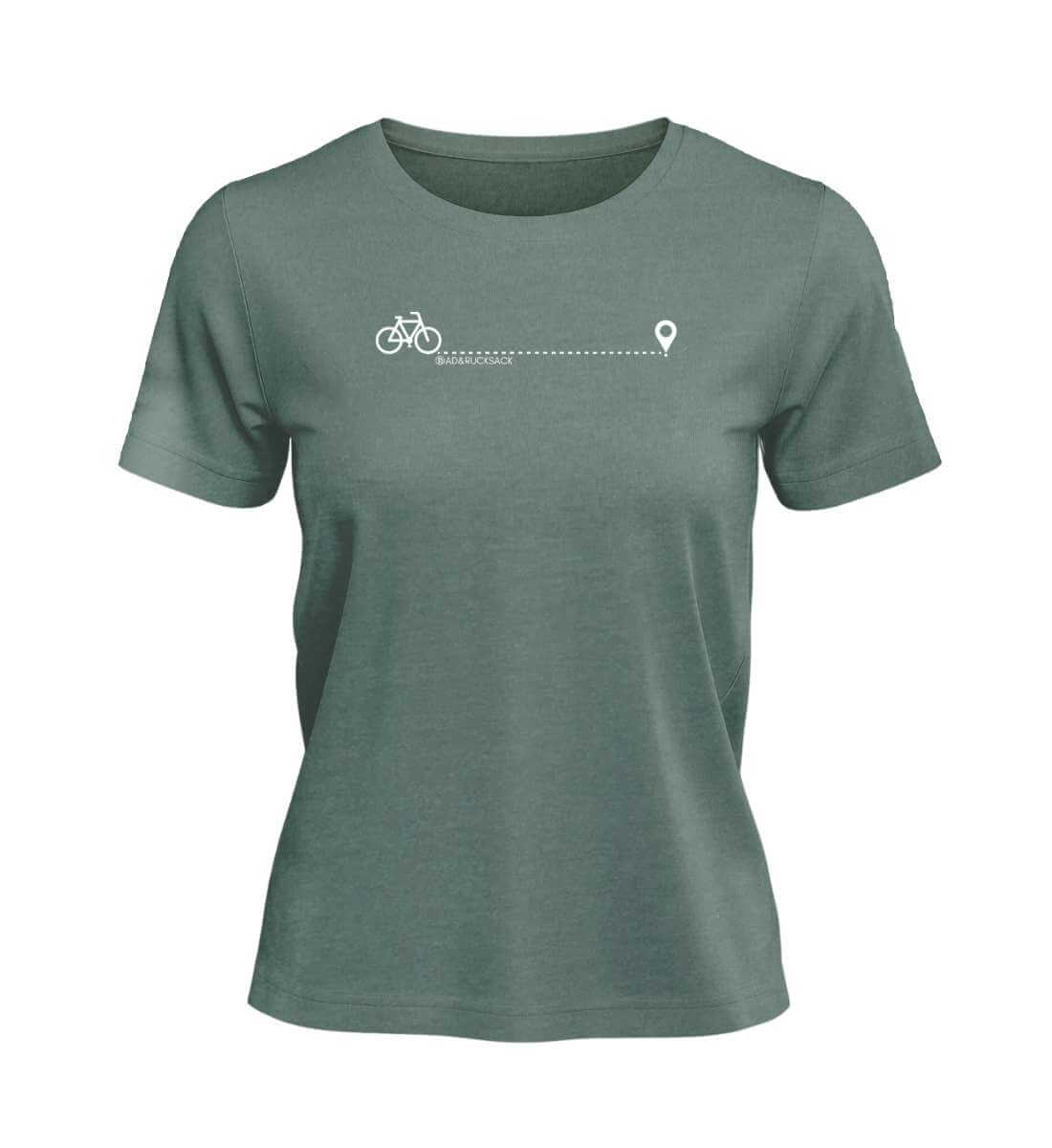 Fahrrad T-Shirt Damen Meeresgrün (Green Bay) – Produktbild (100% Bio-Baumwolle) von Rad&Rucksack